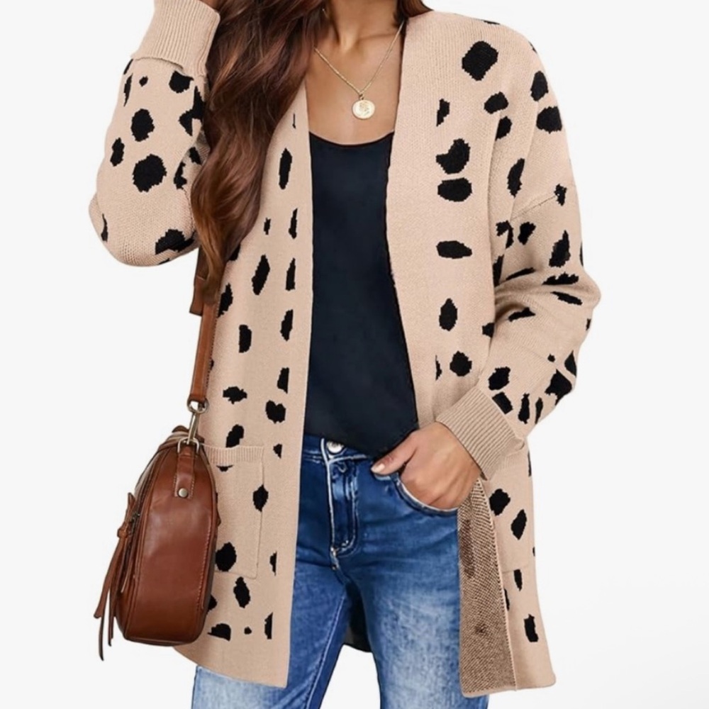 NWT Leopard Print Cardigan Sweater